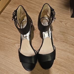 Michael Stars Black Open-Toe Ankle-Strap Heels